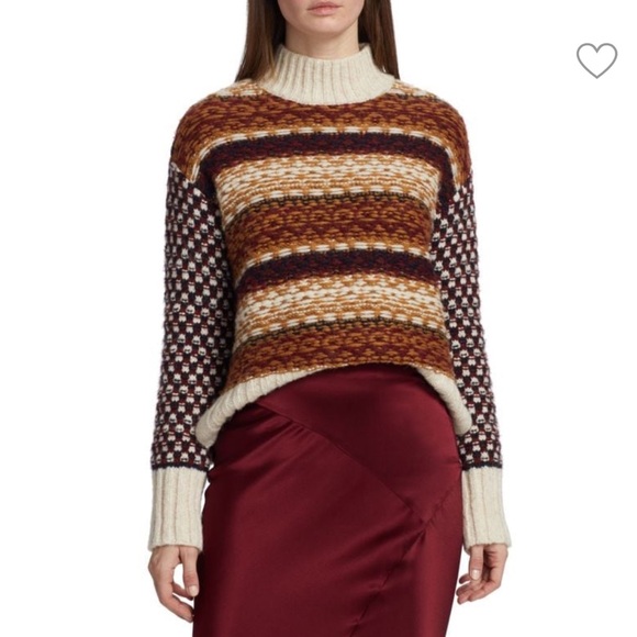 Veronica Beard Clary Alpaca Blend Knit Sweater Brown Beige - Picture 3 of 8